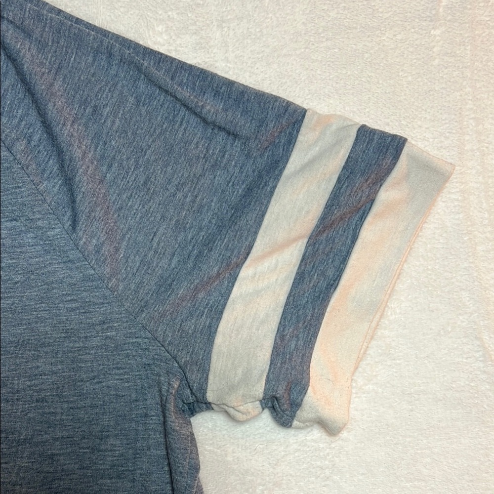 Blue and White Varsity Raglan T-Shirt - Picture 9 of 11